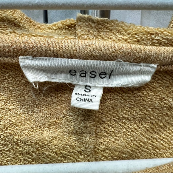 EASEL Camel Raw Hem/Seam Long Sleeve Hoodie Size S - Picture 4 of 10